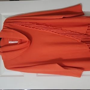 Collection Woman Orange Fringe Sweater